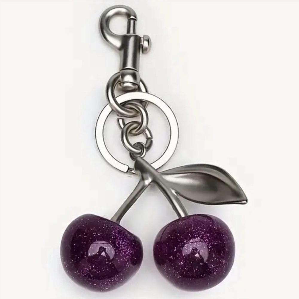 Purple Cherry Keychain